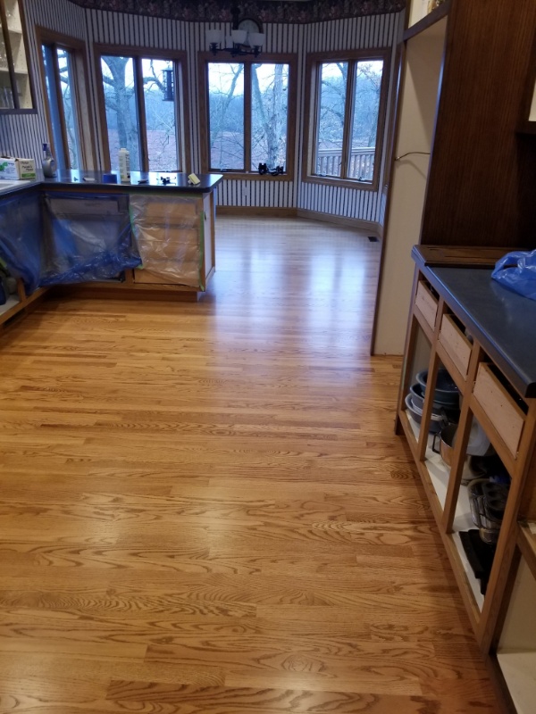 Hardwood Kitchen Floor Installed by Wisconsin's Wood Flooring Contractors
