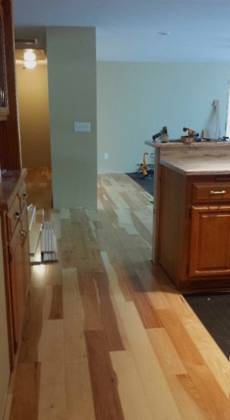 Natural Wood Floor Kitchen Installation
